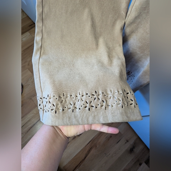 LE CHÂTEAU Vintage Y2K 2000 Flare Suede Effect Women Pants Size 11 Western Boho - Picture 4 of 14